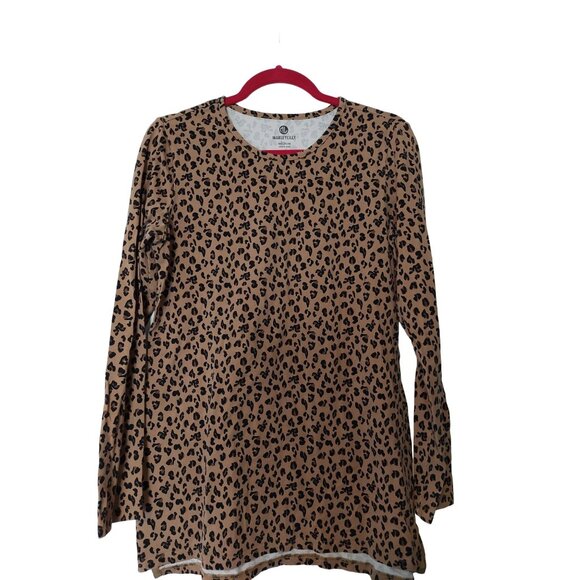 Marleylilly Womens Leopard Print Long-Sleeve Top Medium - Picture 1 of 3